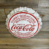 Vintage Coca-Cola Bottle Cap Metal Wall Sign – 17” Round, Rustic