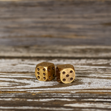 Antiqued Brass Dice (Pair)