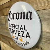Corona Official Cervesa Logo Round Domed Shaped Metal Sign