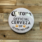 Corona Official Cervesa Logo Round Domed Shaped Metal Sign