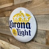 Corona Lite logo Official Cervesa Round Domed Shaped Metal Sign