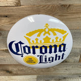 Corona Lite logo Official Cervesa Round Domed Shaped Metal Sign