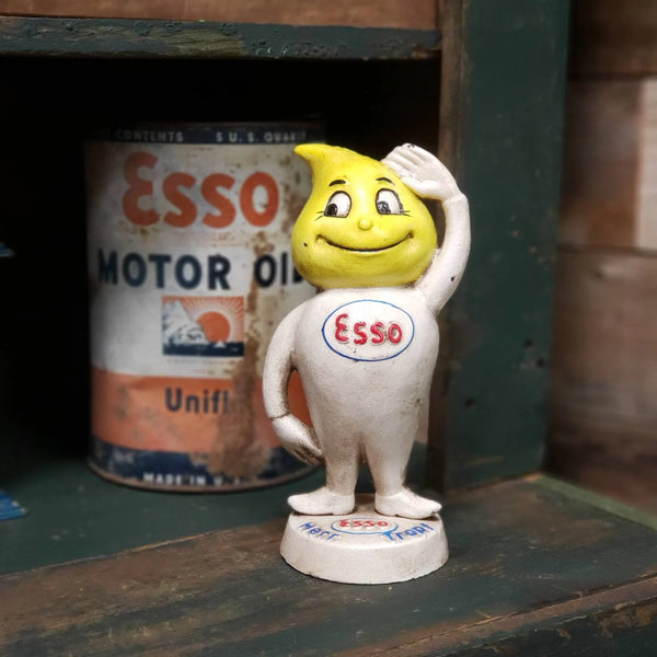 ESSO Oil Drop Man 9” Cast Iron Coin Bank