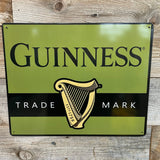 Guinness Logo Olive Green Beer Advertising Metal Sign