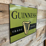 Guinness Logo Olive Green Beer Advertising Metal Sign