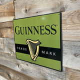 Guinness Logo Olive Green Beer Advertising Metal Sign