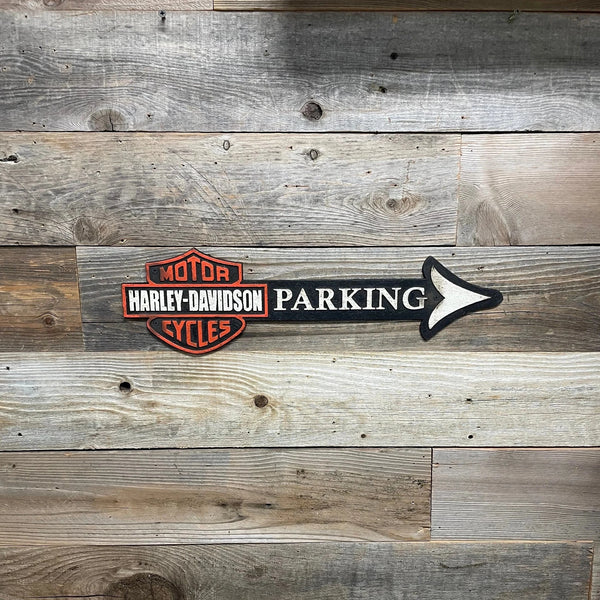Harley Davidson Parking Arrow Cast Iron Plaque