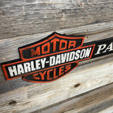 Harley Davidson Parking Arrow Cast Iron Plaque