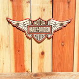 Cast Iron Harley Davidson Logo Plaque with Wings