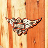 Cast Iron Harley Davidson Logo Plaque with Wings