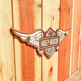 Cast Iron Harley Davidson Logo Plaque with Wings