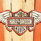 Cast Iron Harley Davidson Logo Plaque with Wings