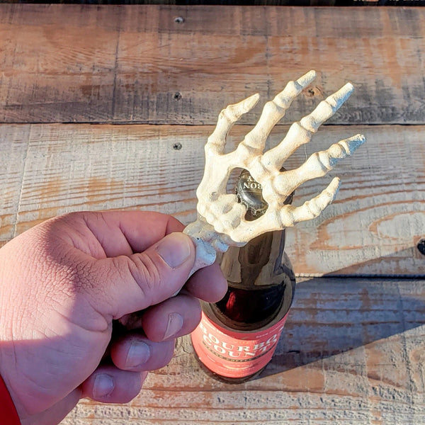 Cast Iron Skeleton Hand Bottle Opener