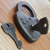 Antique-Style Rustic Steel Winchester Heart Lock Gun Rifle Pistol Gate Cabinet Lock Padlock w/ Working Keys