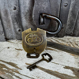 Indian Motorcycles Brass & Iron Padlock with 2 Keys | Biker Decor