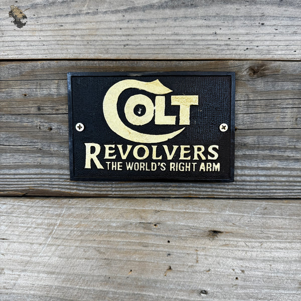 Colt Revolvers Cast Iron Wall Plaque – Antique Finish
