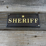 Cast Iron Sheriff Plaque | Western Wall Sign for Bar or Man Cave