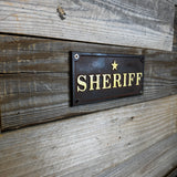 Cast Iron Sheriff Plaque | Western Wall Sign for Bar or Man Cave