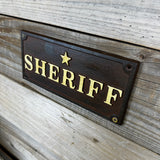 Cast Iron Sheriff Plaque | Western Wall Sign for Bar or Man Cave