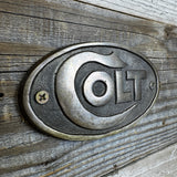 Colt Brass Oval Wall Plaque – Vintage Style
