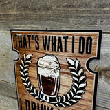 Funny Beer Wall Sign – “I Drink Beer and I Know Things” Rustic Metal Bar Decor