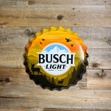Busch Light Hunting Bottle Cap Metal Wall Sign – 17” Rustic Beer Decor