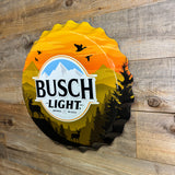 Busch Light Hunting Bottle Cap Metal Wall Sign – 17” Rustic Beer Decor