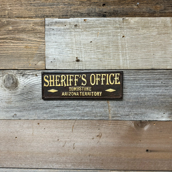 Sheriff’s Office Tombstone Arizona Territory Cast Iron Wall Plaque
