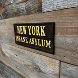New York Insane Asylum Cast Iron Wall Plaque