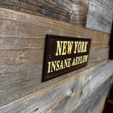 New York Insane Asylum Cast Iron Wall Plaque