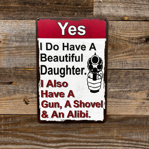 Humorous NO TRESPASSING 11x5" Metal Sign Vintage Looking Bar, Mancave Wall decor