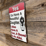 Humorous NO TRESPASSING 11x5" Metal Sign Vintage Looking Bar, Mancave Wall decor