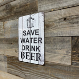 Save Water, Drink Beer – Vintage Style Metal Bar Sign