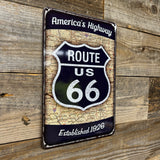 Route 66 Metal Sign – Vintage Americana Wall Decor