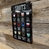 Shots Recipes Metal Bar Sign