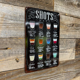 Shots Recipes Metal Bar Sign