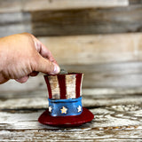USA Hat Coin Bank | Patriotic Cast Aluminum Piggy Bank