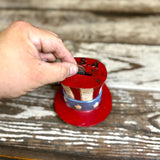 USA Hat Coin Bank | Patriotic Cast Aluminum Piggy Bank