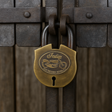 Indian Motorcycles Brass & Iron Padlock with 2 Keys | Biker Decor