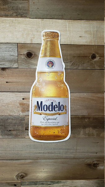 Modelo Bottle Embossed and Shaped Metal Sign