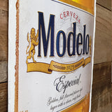 Modelo Bottle Embossed and Shaped Metal Sign
