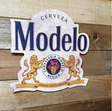 Modelo Seal Embossed and Shaped Metal Sign