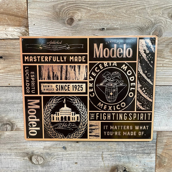 Modelo Collage Beer Advertising Metal Sign