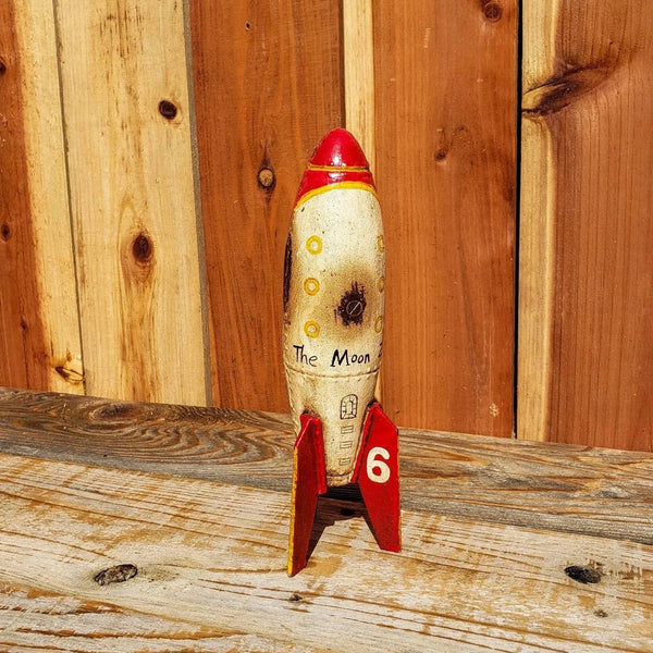 Space Rocket Cast Iron Coin Bank