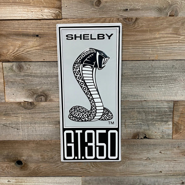 Shelby GT350 Cobra Embossed Shaped Metal Sign