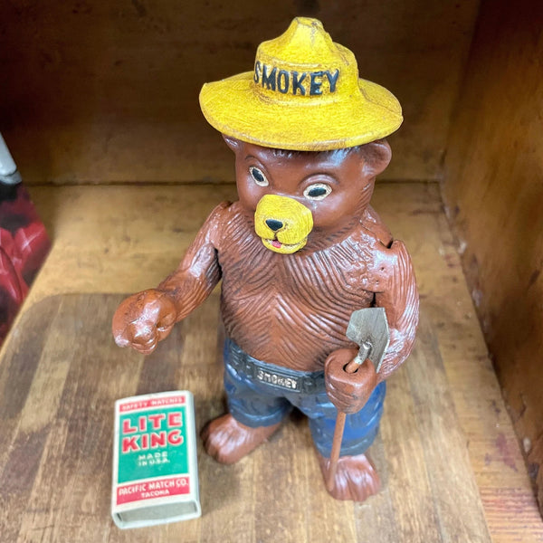 Smokey The Bear Cast Iron Coin Bank