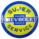 Licensed Chevrolet Super Service 15" Dome Metal Sign