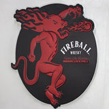 Fireball Whiskey Embossed Metal Sign 16"