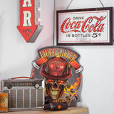 Firefighter First in, Last Out Embossed Metal Sign