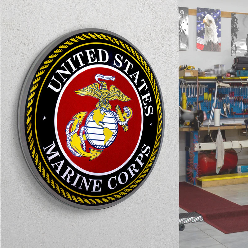 United States Marine Corps Emblem Dome Metal Sign (15